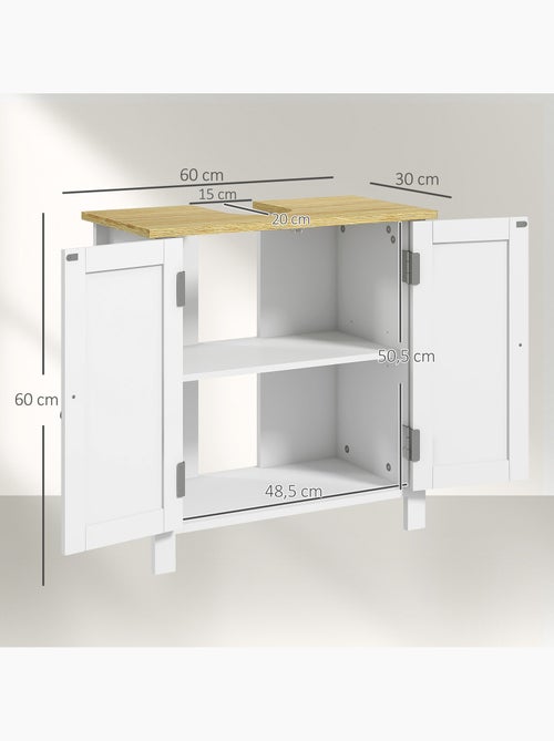 Meuble sous-vasque sur pied 2 portes étagère réglable - Kiabi