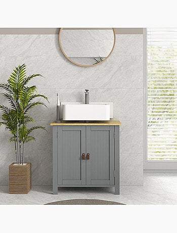 Meuble sous-vasque sur pied 2 portes étagère réglable