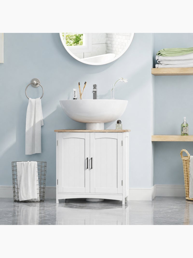 Meuble sous vasque sur pied 2 portes étagères Beige - Kiabi