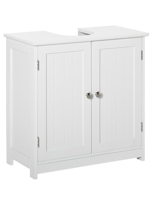 Meuble vasque 2 portes rainurées avec étagère - Kiabi
