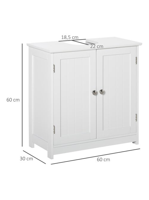 Meuble vasque 2 portes rainurées avec étagère - Kiabi