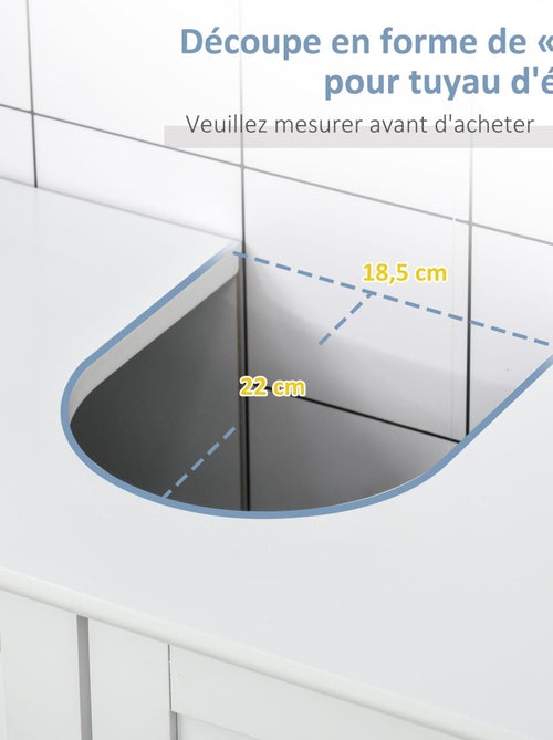 Meuble vasque 2 portes rainurées avec étagère - Kiabi