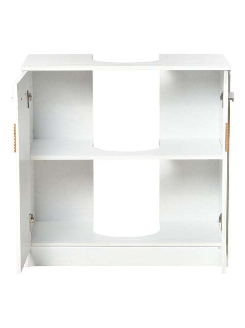 Meuble vasque style cosy chic blanc bandeau bambou - Kiabi