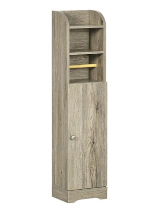 Meuble WC - porte, 2 étagères, niche, support papier