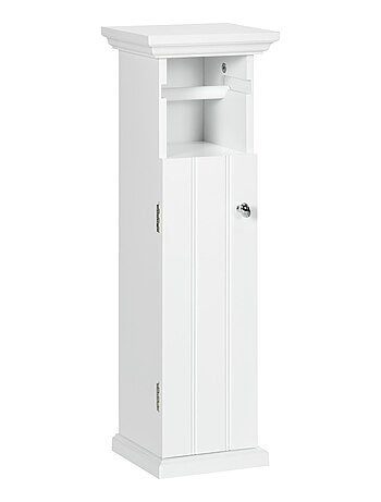 Meuble WC - porte, support papier - blanc