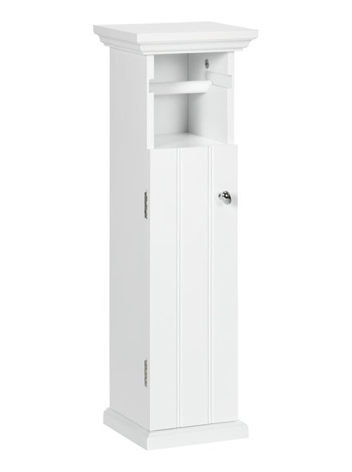 Meuble WC - porte, support papier - blanc - Kiabi