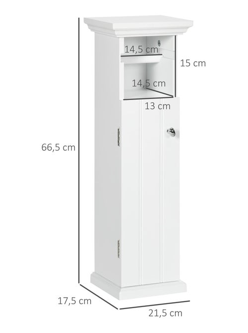 Meuble WC - porte, support papier - blanc - Kiabi