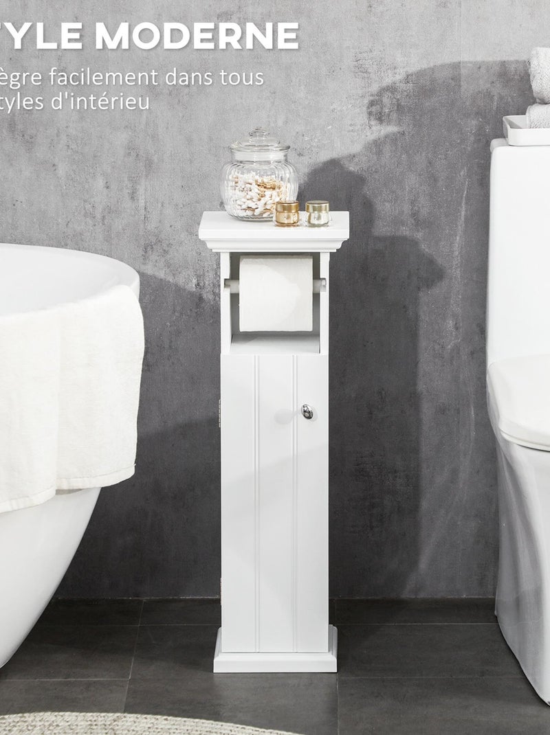 Meuble WC - porte, support papier - blanc Blanc Blanc - Kiabi
