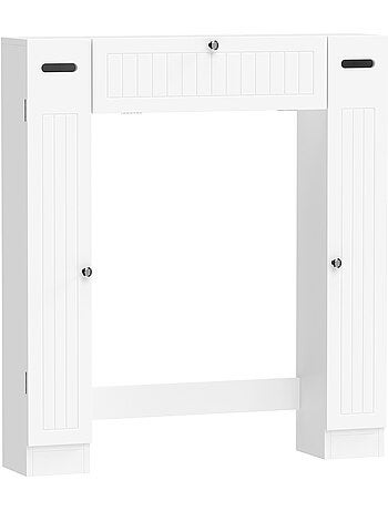 Meuble wc dessus de toilette multi-rangement blanc
