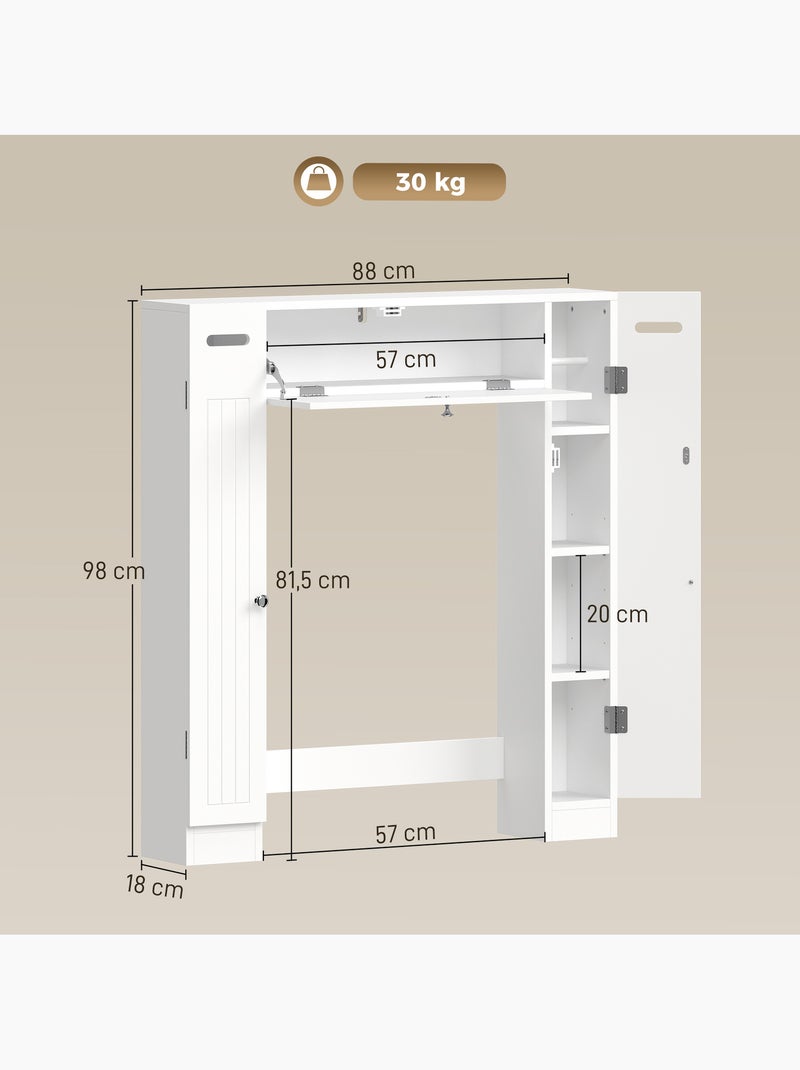 Meuble wc dessus de toilette multi-rangement blanc Blanc Blanc - Kiabi