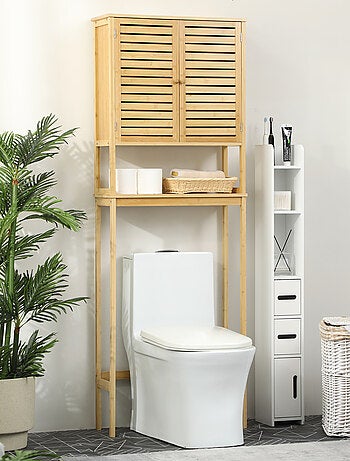 Meuble WC meuble dessus toilettes style cosy bambou