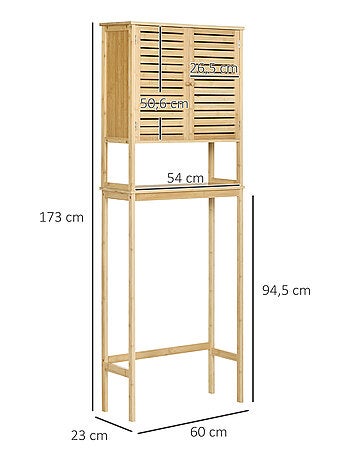 Meuble WC meuble dessus toilettes style cosy bambou