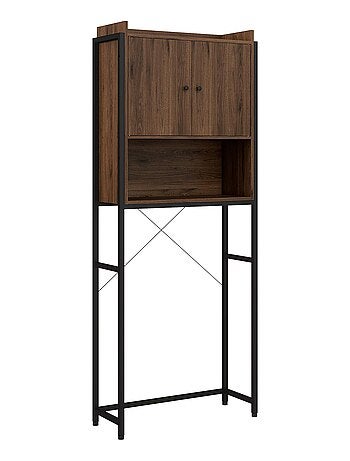 Meuble WC meuble dessus toilettes style industriel 2 portes niche