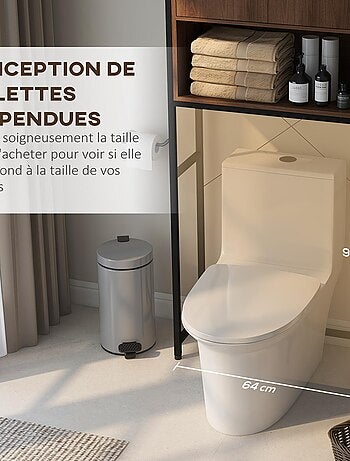Meuble WC meuble dessus toilettes style industriel 2 portes niche