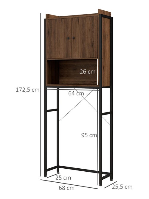 Meuble WC meuble dessus toilettes style industriel 2 portes niche - Kiabi