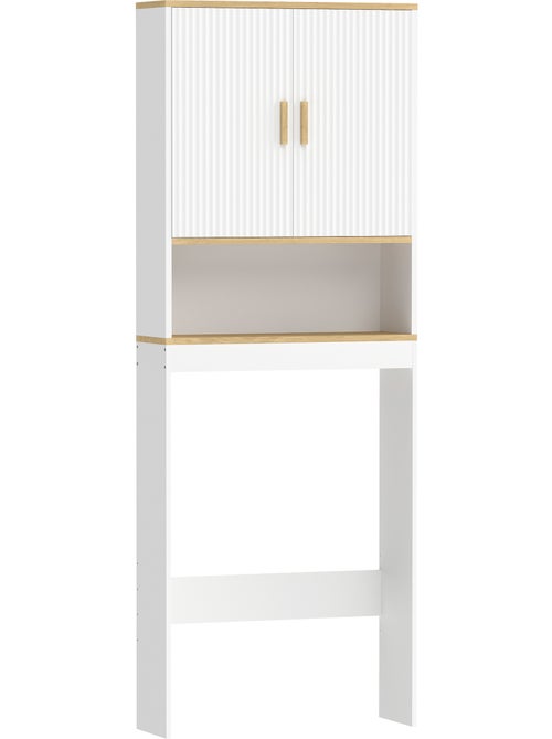Meuble wc rangement au-dessus des toilettes  3 niveaux bois blanc - Kiabi