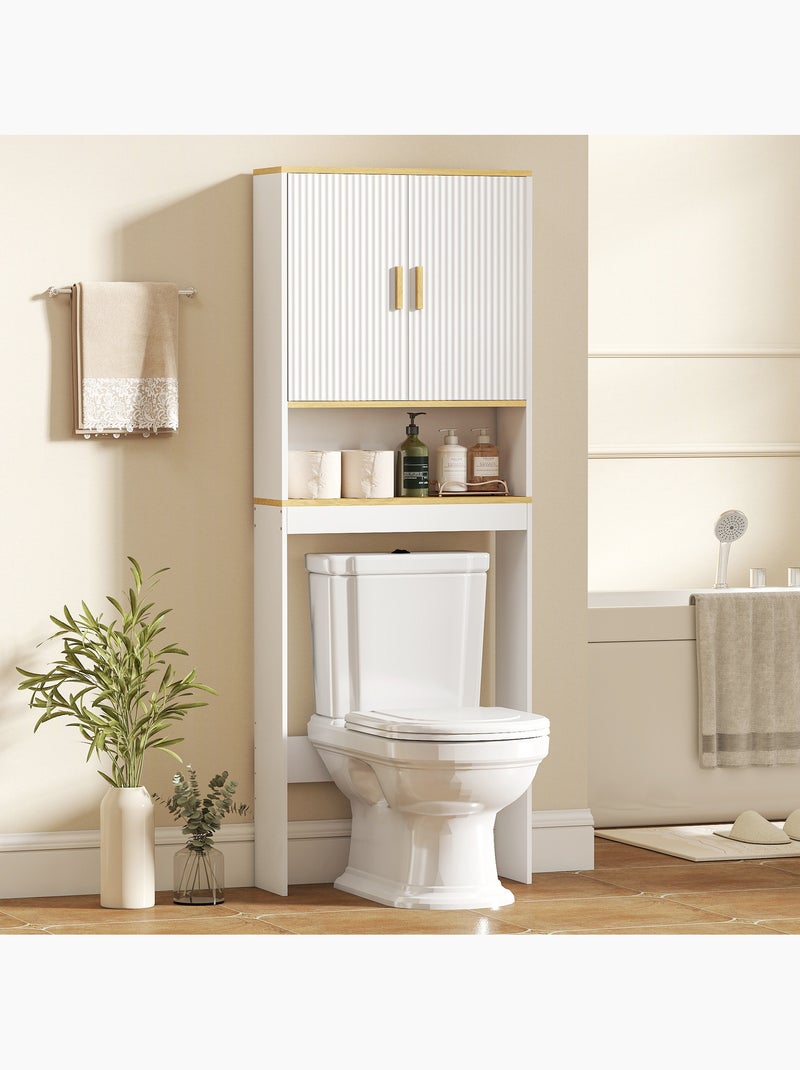 Meuble wc rangement au-dessus des toilettes  3 niveaux bois blanc Blanc Blanc - Kiabi