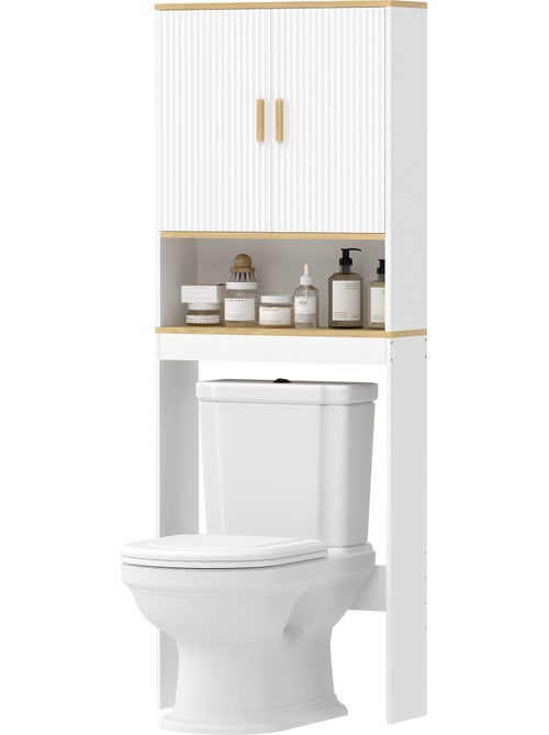 Meuble wc rangement au-dessus des toilettes  3 niveaux bois blanc - Kiabi