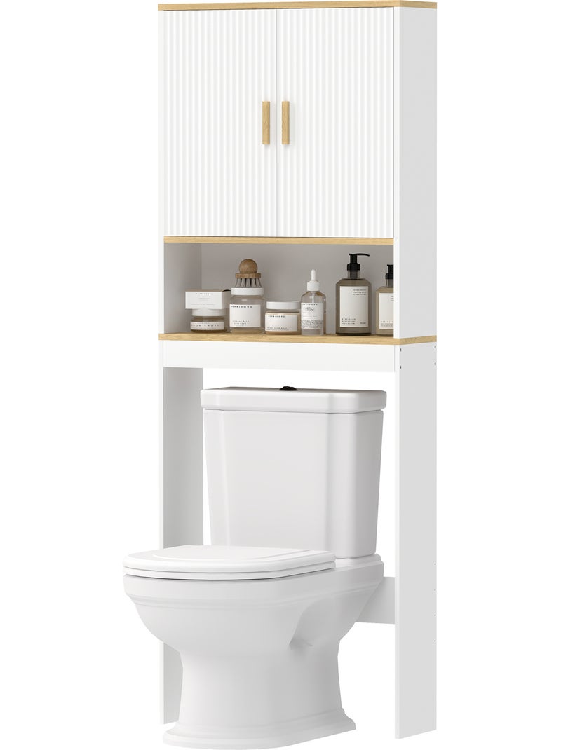 Meuble wc rangement au-dessus des toilettes  3 niveaux bois blanc Blanc Blanc - Kiabi