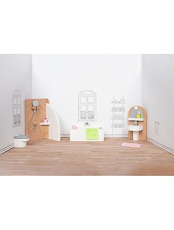 Meubles poupées miniatures salle de bain