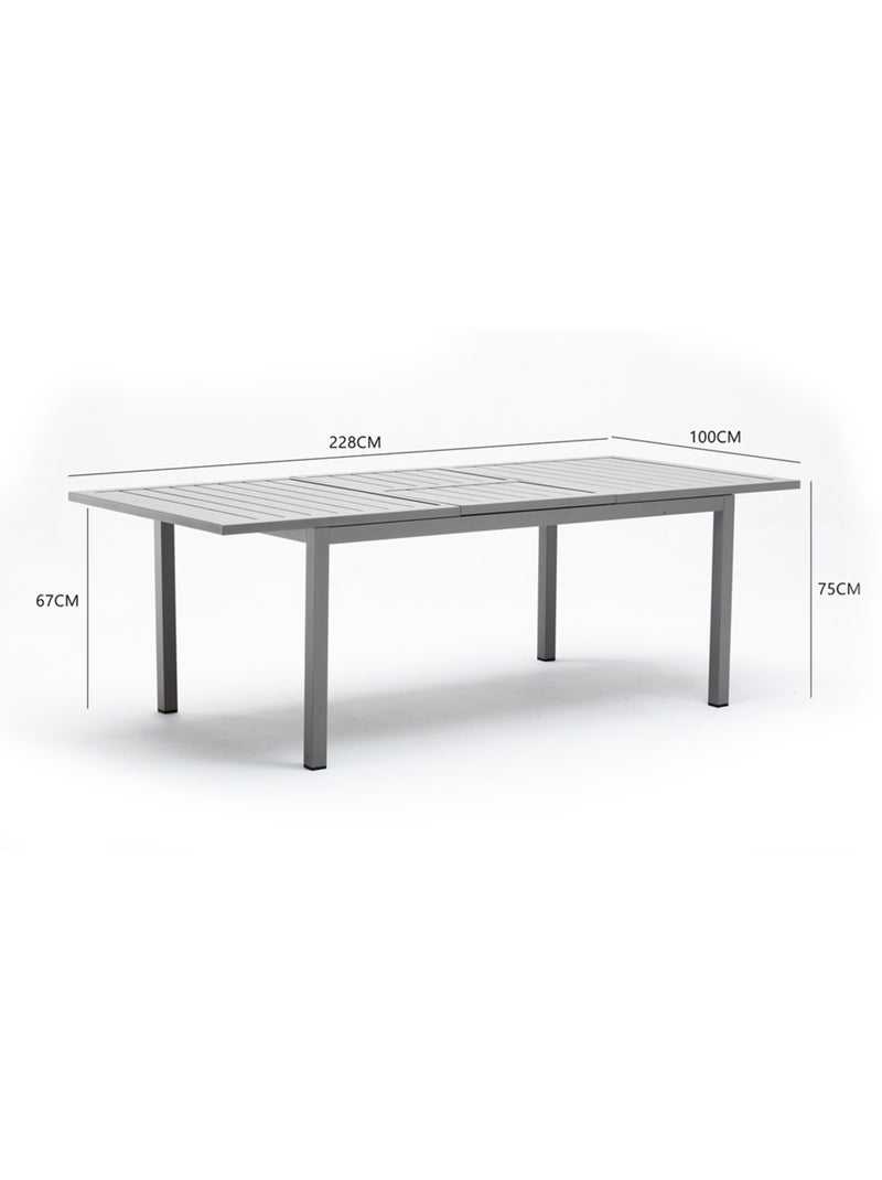 Mezzane table de jardin extensible 6-8 personnes avec 6 chaises en aluminium Gris - Kiabi