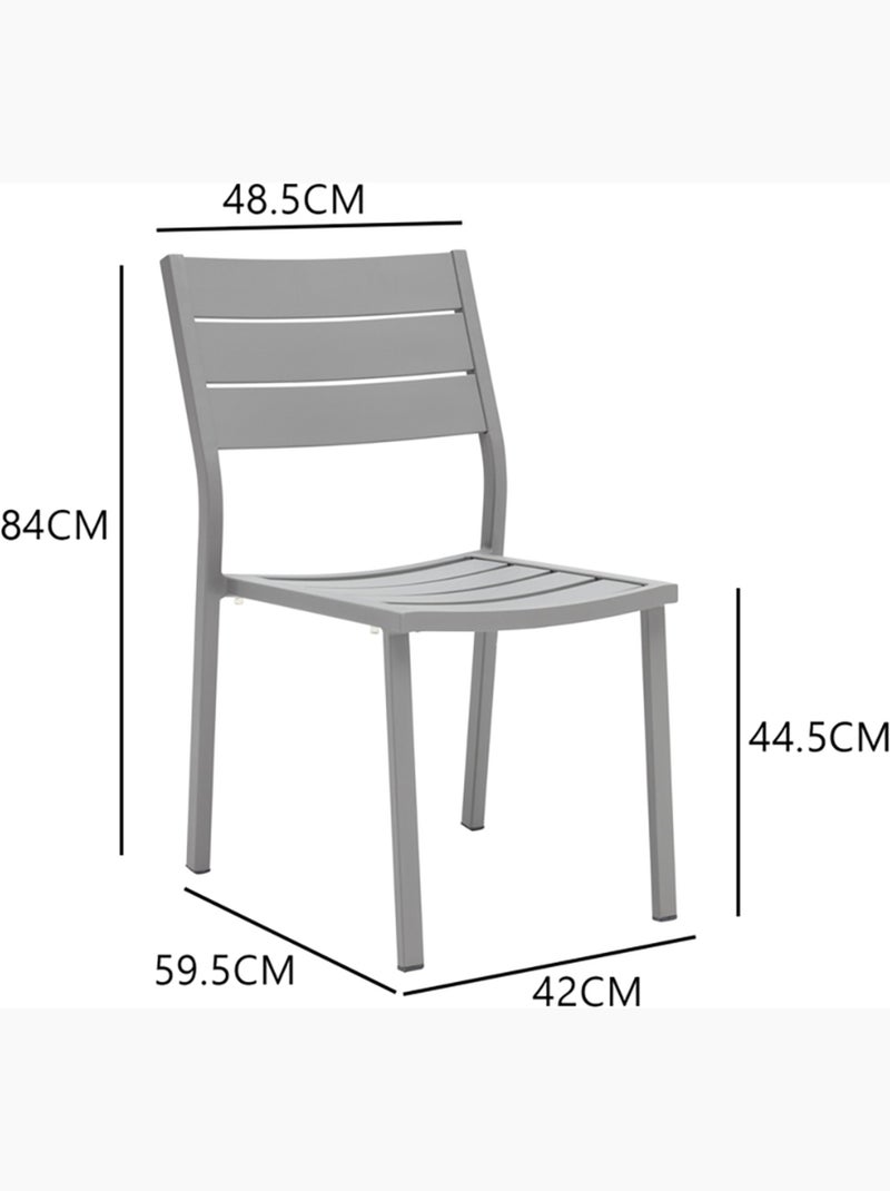 Mezzane table de jardin extensible 6-8 personnes avec 6 chaises en aluminium Gris - Kiabi