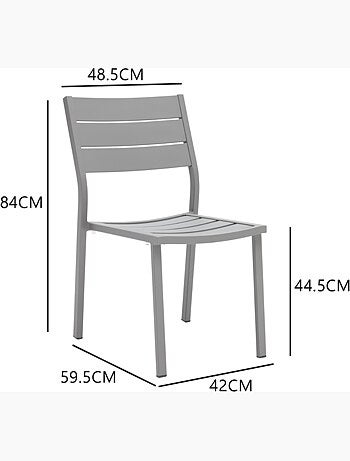 Mezzane table de jardin extensible 6 chaises et 2 fauteuils en alu