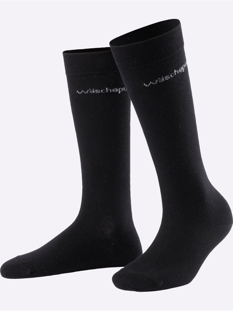 Mi-bas 53% Laine - Taille Standard - Witt - Lot de 4 Noir - Kiabi