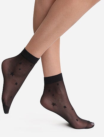 Mi-bas à motifs fantaisie Style