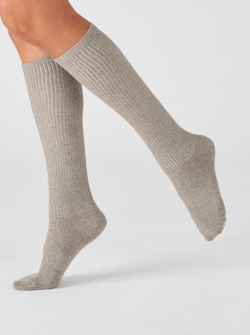 Mi-bas de maintien mixtes - Damart Gris - Kiabi