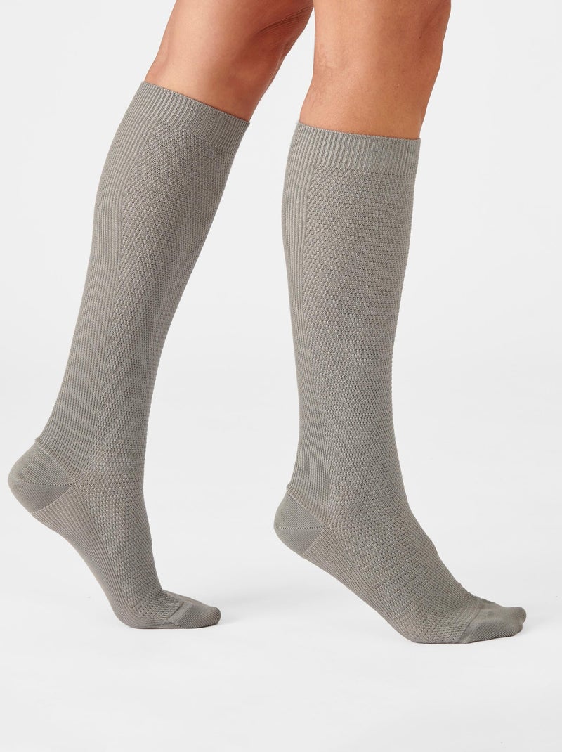 Mi-bas de maintien mixtes Thermolactyl - Damart Gris - Kiabi