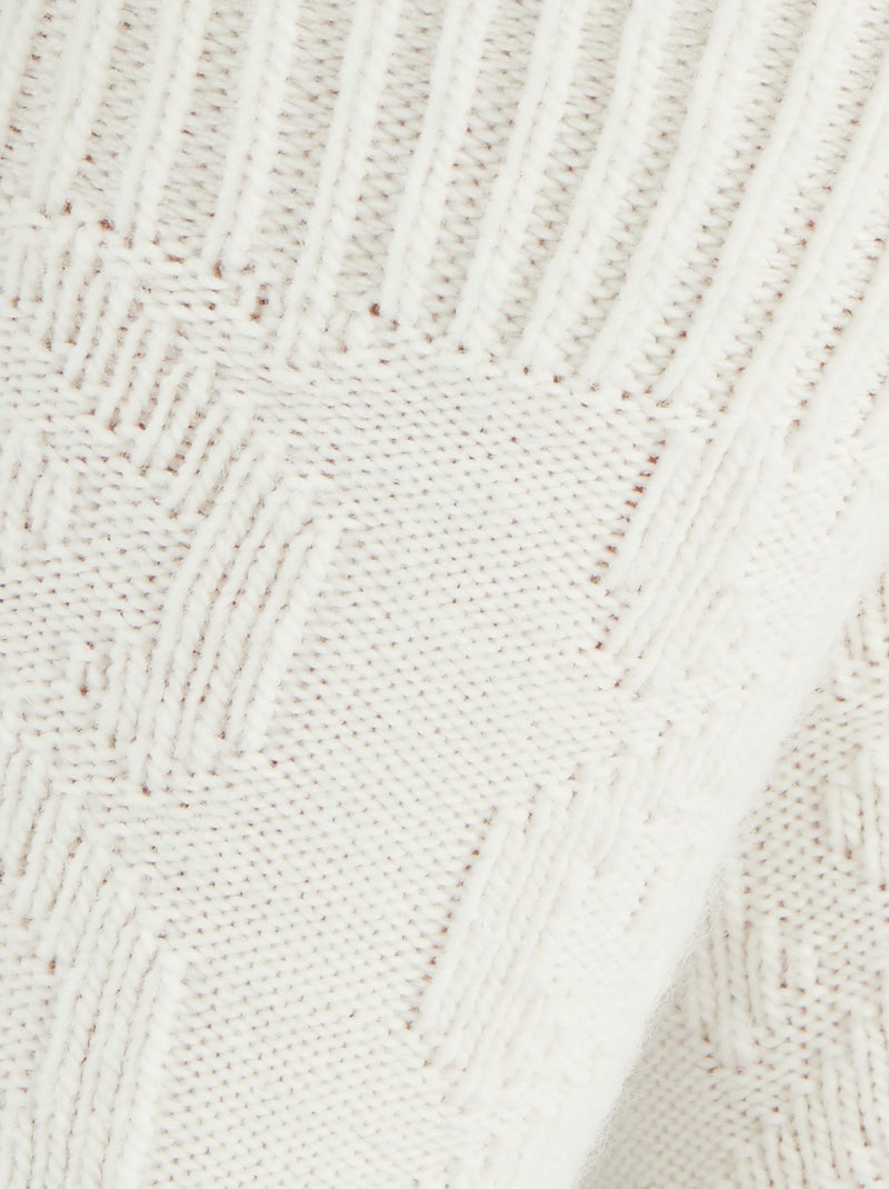 Mi-bas en maille torsadée - Damart Blanc cassé - Kiabi
