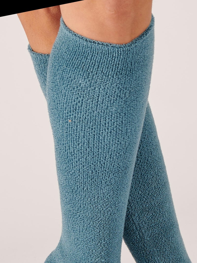 Mi-bas maille bouclette labellisée Thermolactyl mixte - Damart Bleu gris - Kiabi