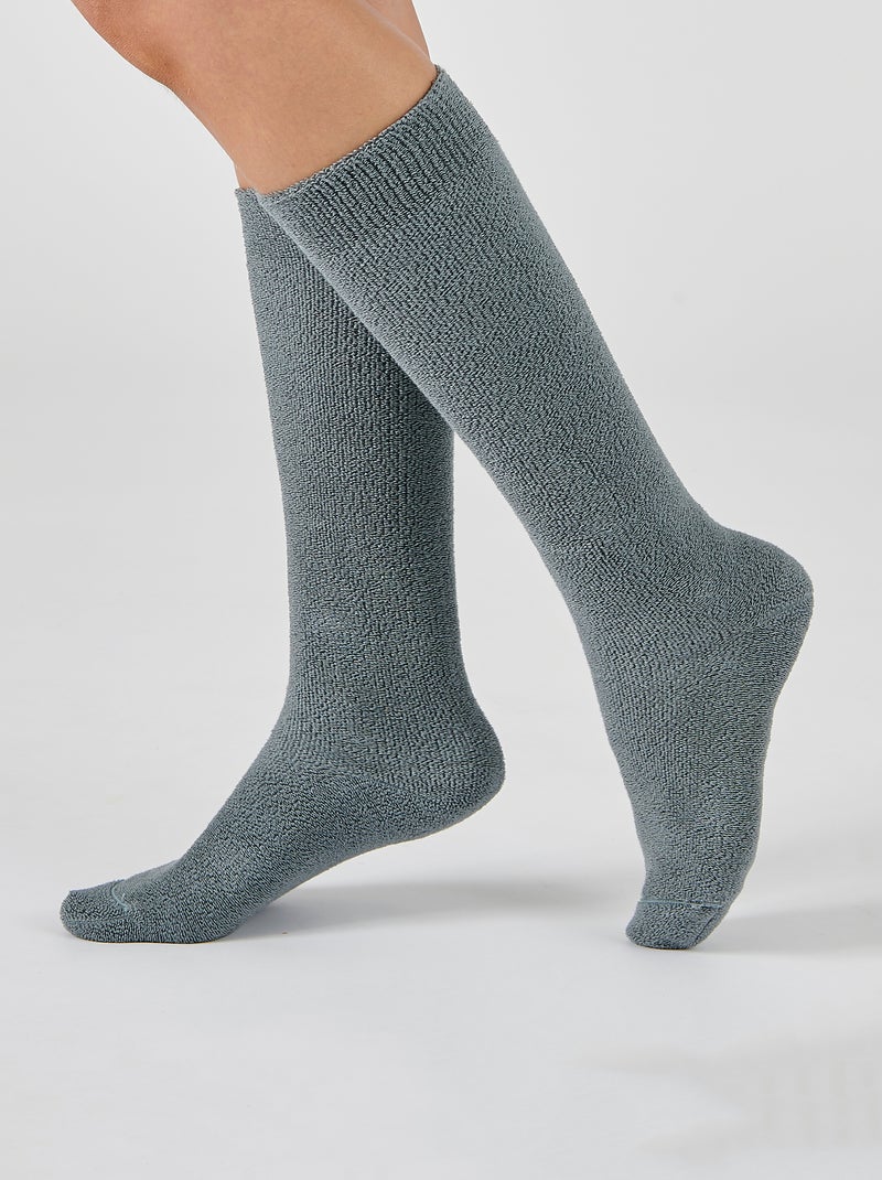 Mi-bas maille bouclette labellisée Thermolactyl mixte - Damart Gris perle - Kiabi