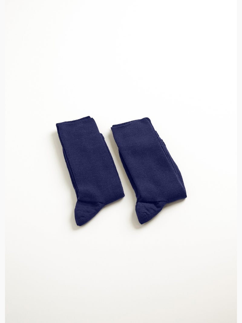 Mi-bas sans compression chauds - lot de 2 paires - afibel Bleu jean - Kiabi