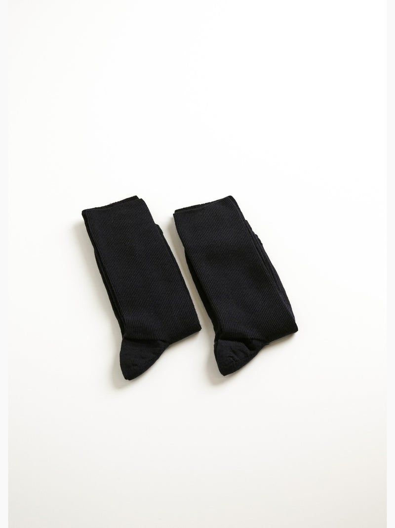 Mi-bas sans compression chauds - lot de 2 paires - afibel Noir - Kiabi