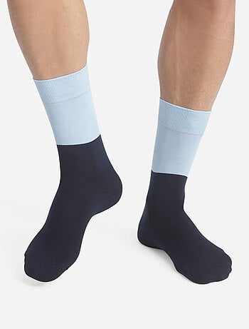 Mi-chaussettes bicolores coton peigné