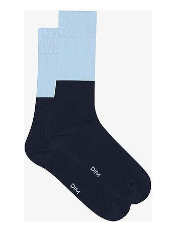 Mi-chaussettes bicolores coton peigné