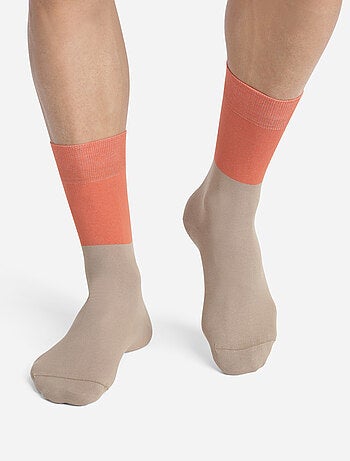 Mi-chaussettes bicolores coton peigné