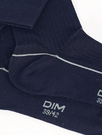 Mi-chaussettes côtelées liseré coloré