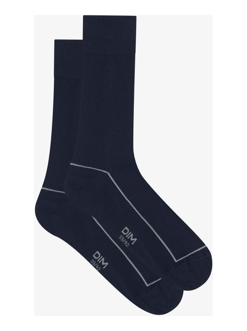 Mi-chaussettes côtelées liseré coloré - Kiabi