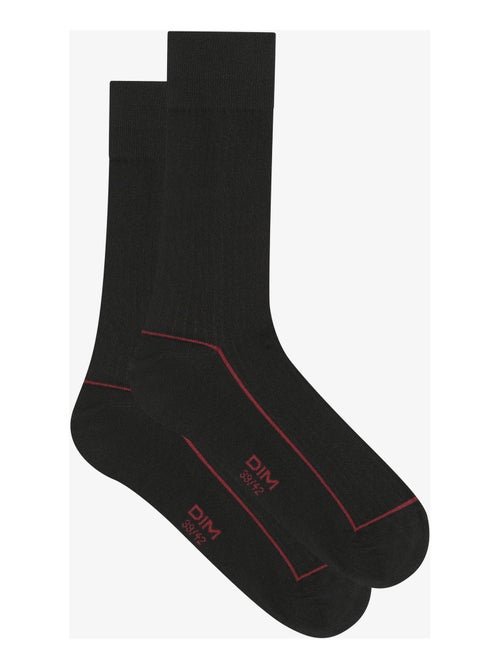 Mi-chaussettes côtelées liseré coloré - Kiabi