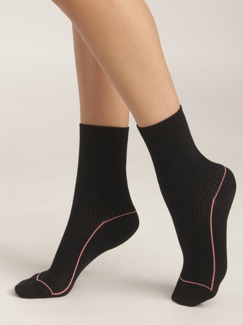 Mi-chaussettes côtelées Mode - Kiabi