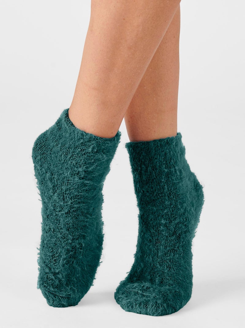 Mi-chaussettes de lit réversibles et mixtes Thermolactyl. - Damart Vert émeraude - Kiabi