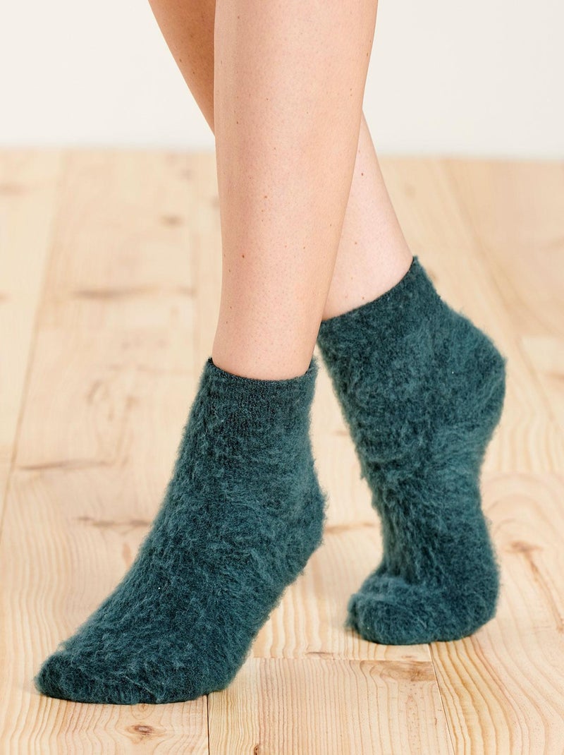 Mi-chaussettes de lit réversibles et mixtes Thermolactyl. - Damart Vert émeraude - Kiabi