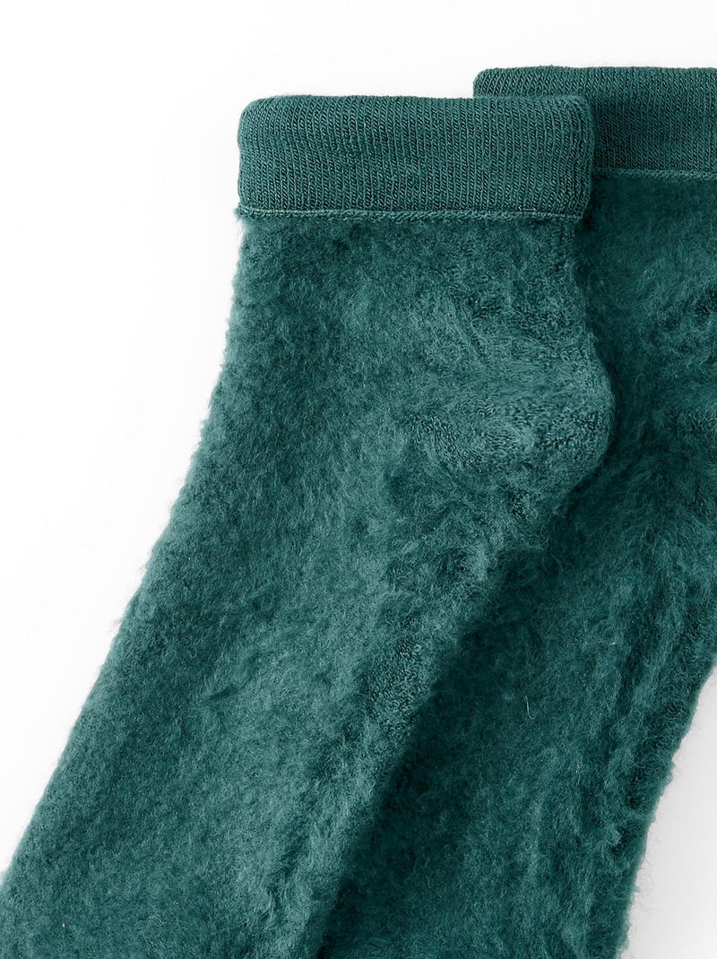 Mi-chaussettes de lit réversibles et mixtes Thermolactyl. - Damart Vert émeraude - Kiabi