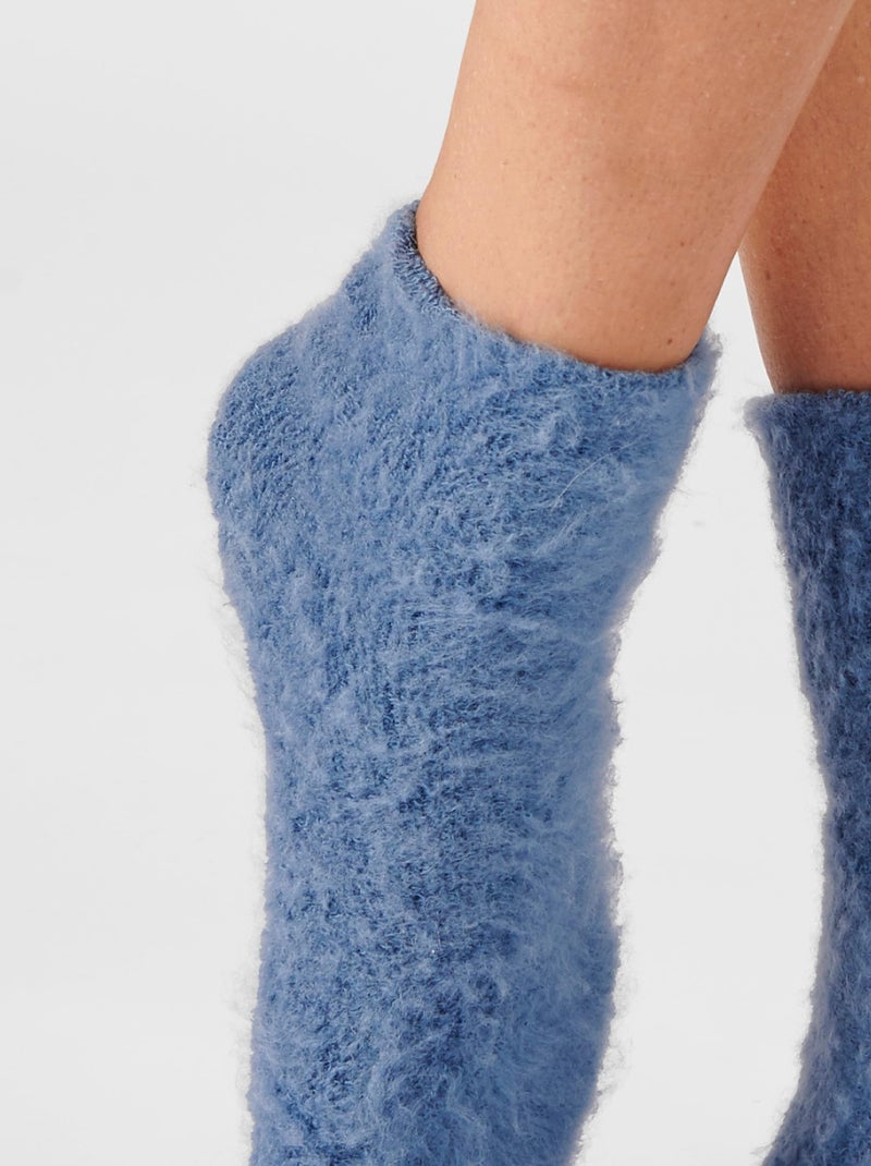 Mi-chaussettes de lit réversibles thermolactyl. - damart Bleu - Kiabi