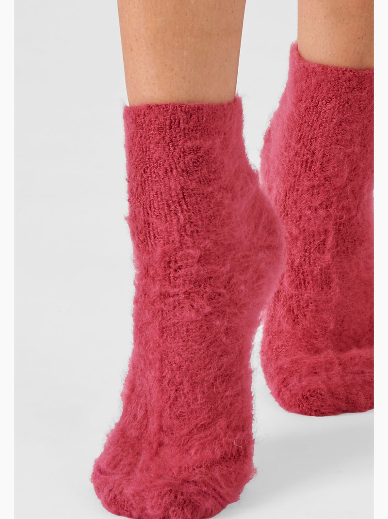 Mi-chaussettes de lit réversibles thermolactyl. - damart Rouge - Kiabi