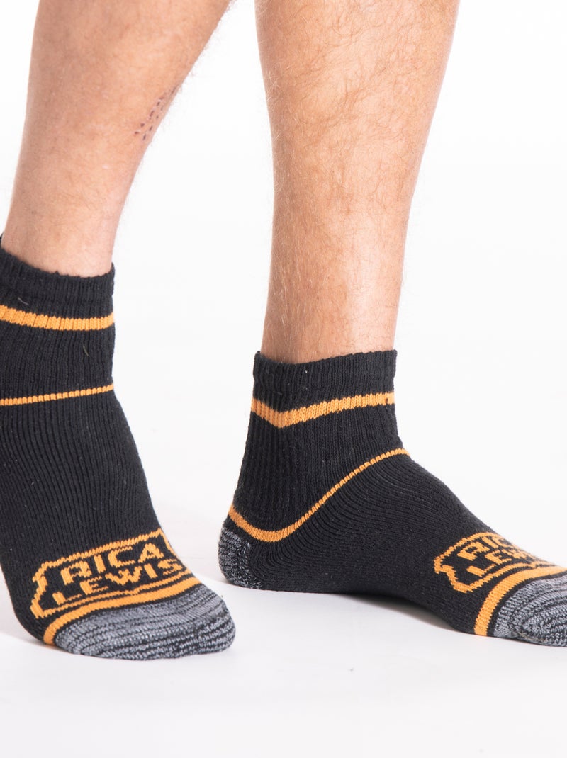 Mi-chaussettes de travail renforcées, lot de 3 SOCKMN  'Rica Lewis' Noir - Kiabi