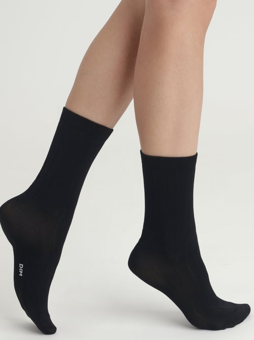 Mi-chaussettes effet satiné Mode - Kiabi